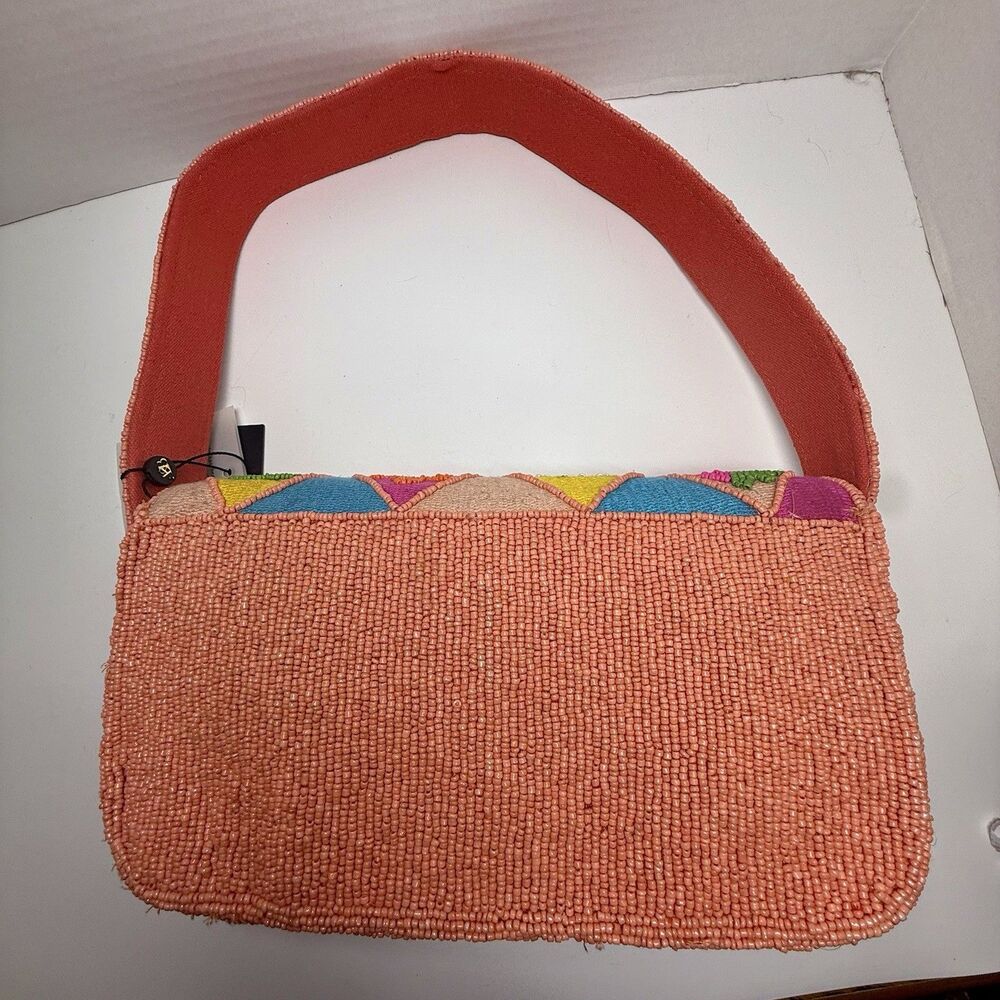 American & Beyond Viral Bright Fruit & Flower Patchwork Beaded Shoulder Bag New - Picture 5 of 9